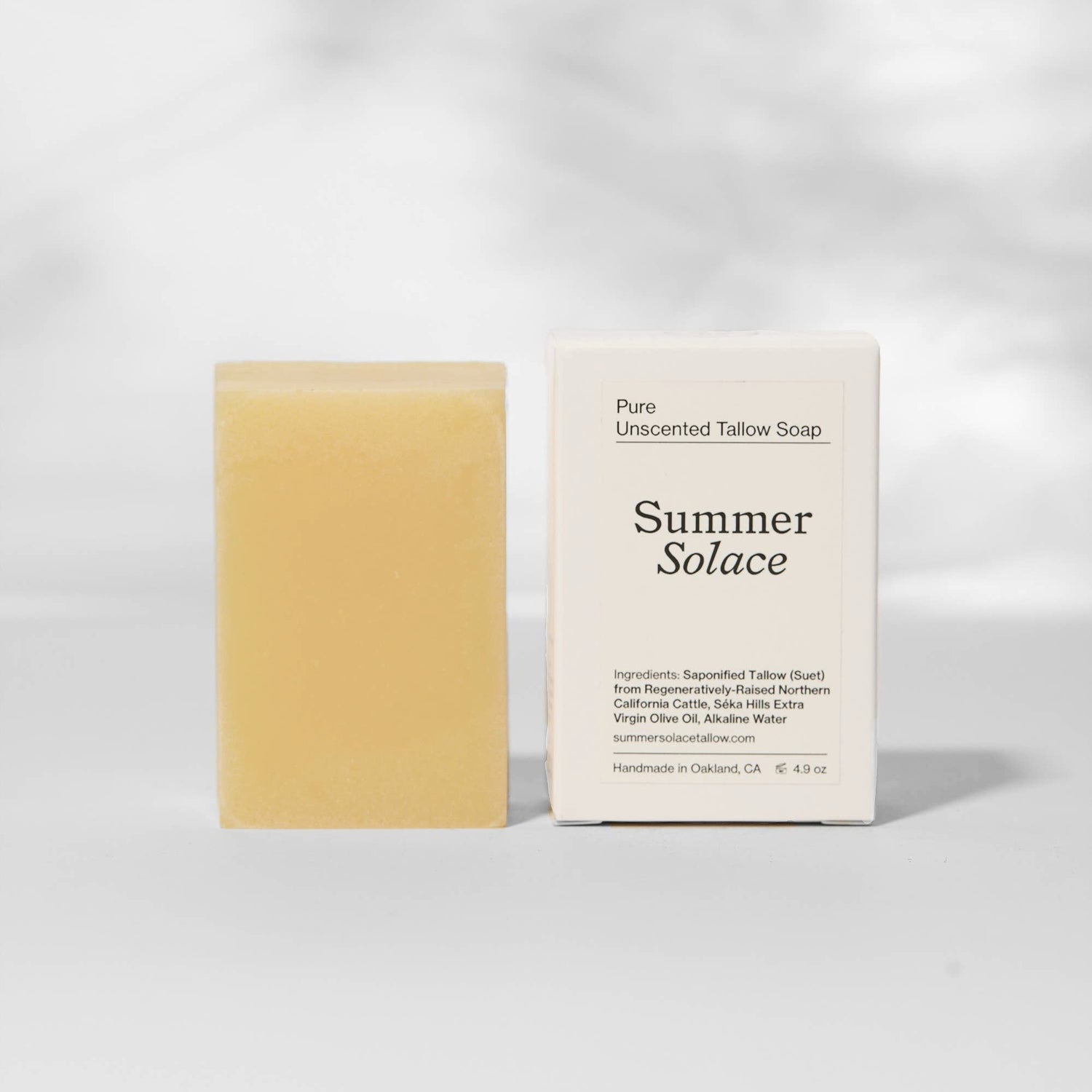 SUMMER SOLACE Bar Soap | Pure Unscented Tallow