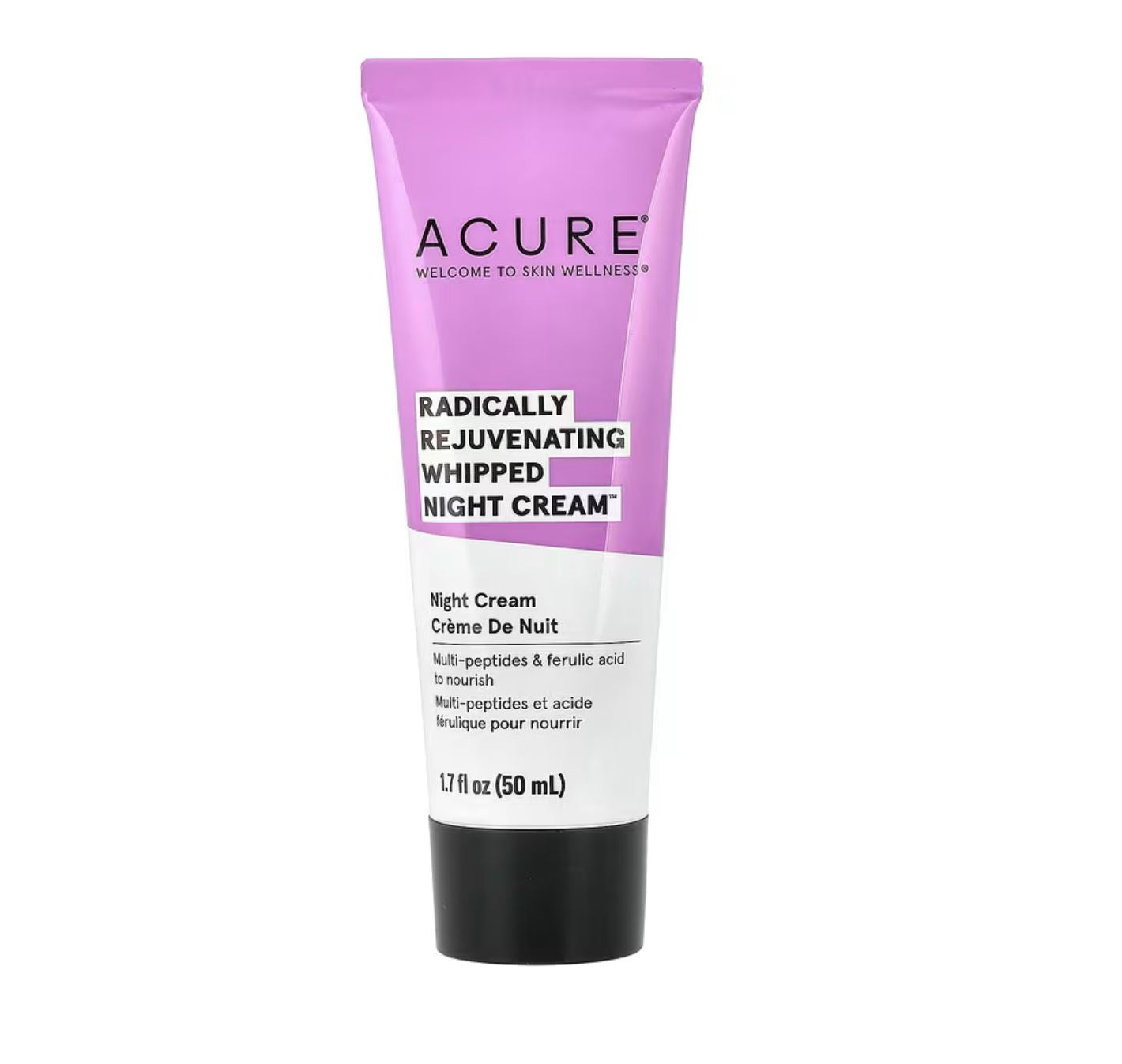 Acure Radically Rejuvenating Whipped Night Cream tube on a white background