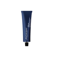 Blue tube of Antipodes skincare product on a white background