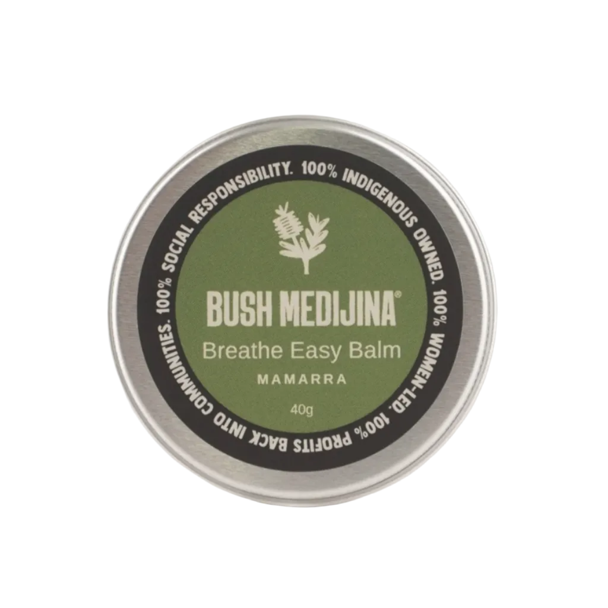 Bush Medijina Breathe Easy Balm container on a white background