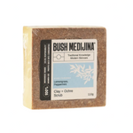 Bar of soap with 'Bush Medijina' label on a white background