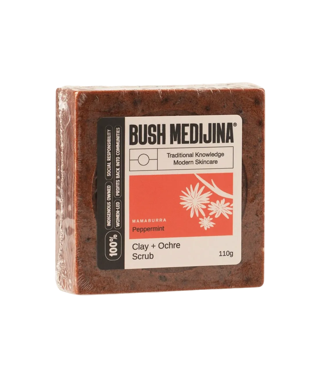 Bar of soap with 'Bush Medijina' packaging on a white background