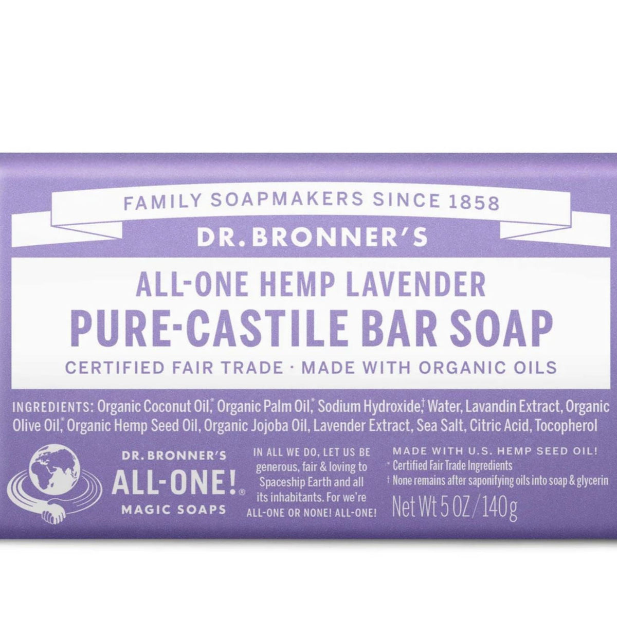 DR. BRONNER'S Pure-Castile Bar Soap | Lavender