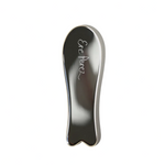Silver gua sha tool with 'Eve Forsa' branding on a white background