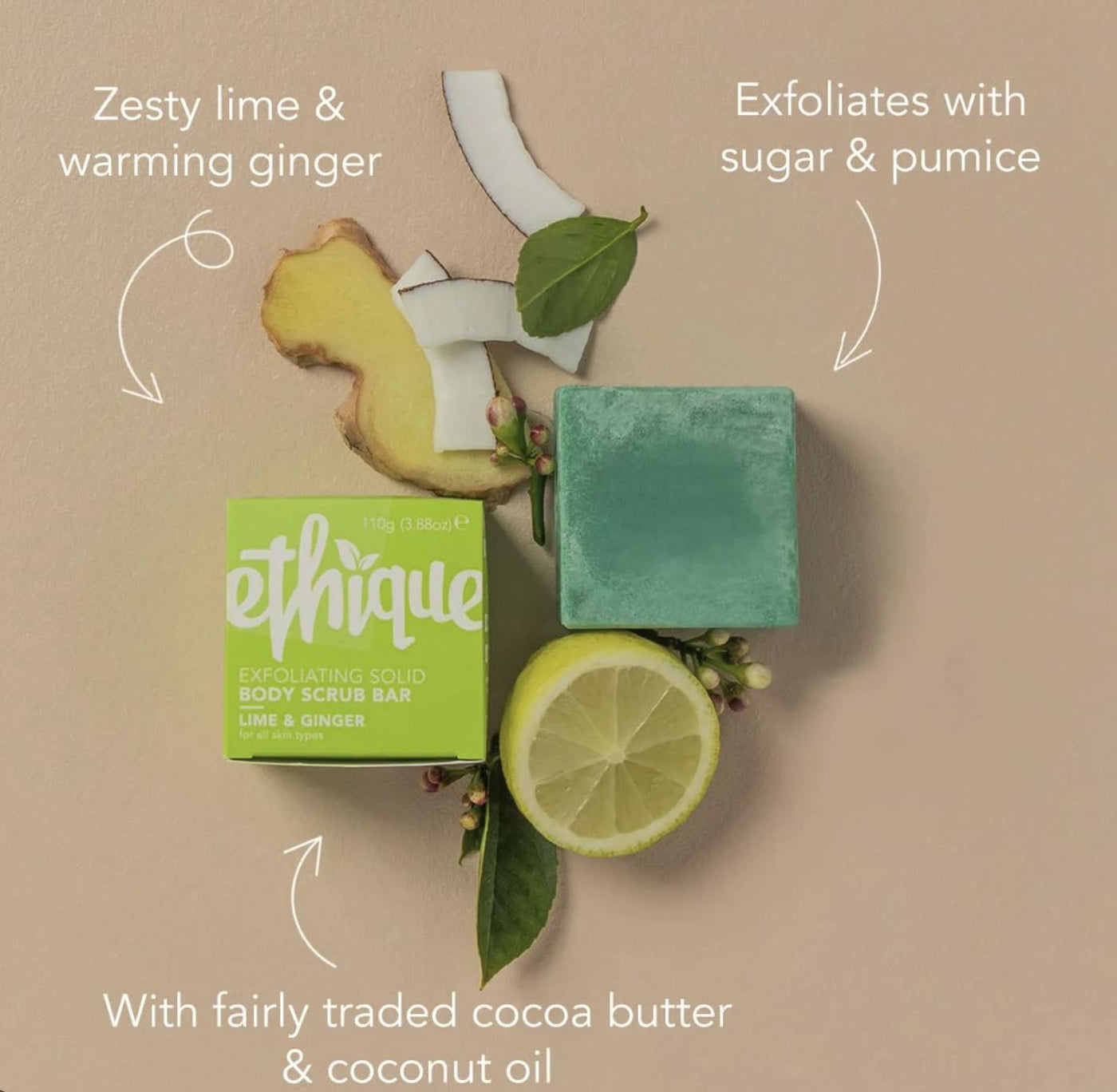 ETHIQUE Exfoliating Body Scrub | Lime & Ginger