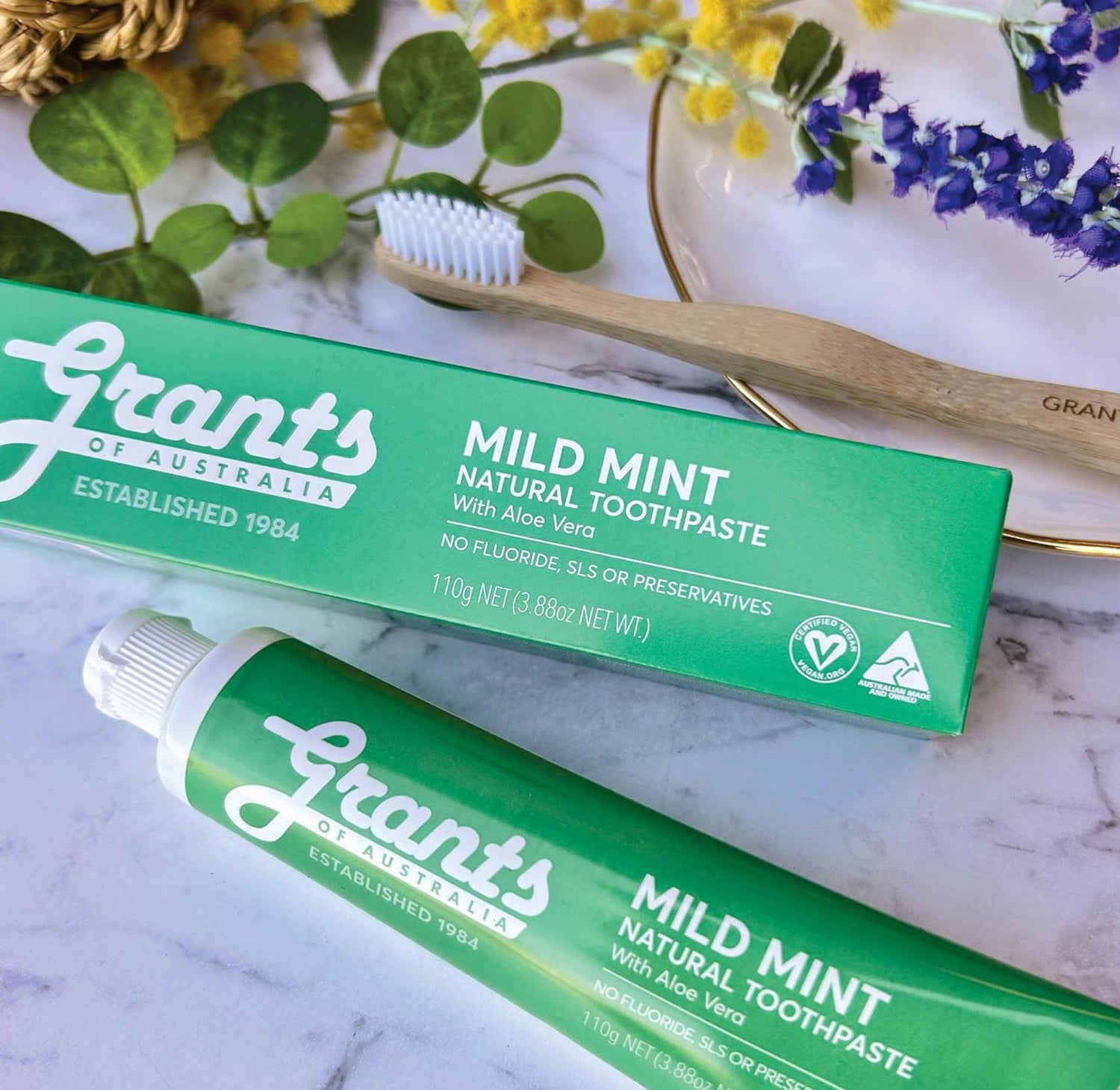 GRANTS Natural Toothpaste Mild Mint - Fluoride Free