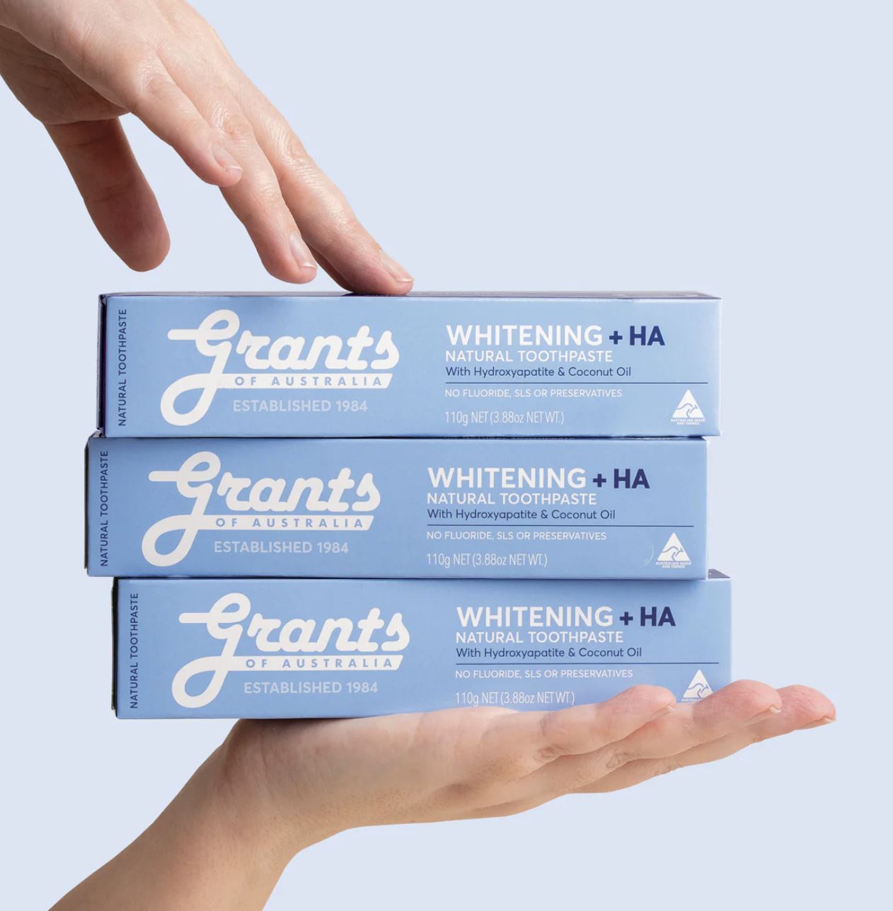GRANTS Whitening +HA Natural Toothpaste - Fluoride Free