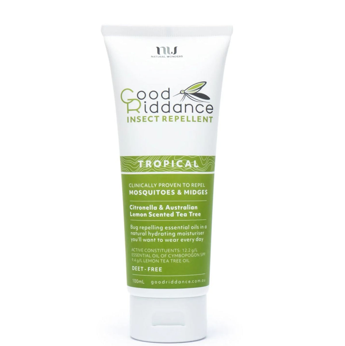 Good Riddance insect repellent tube on a white background