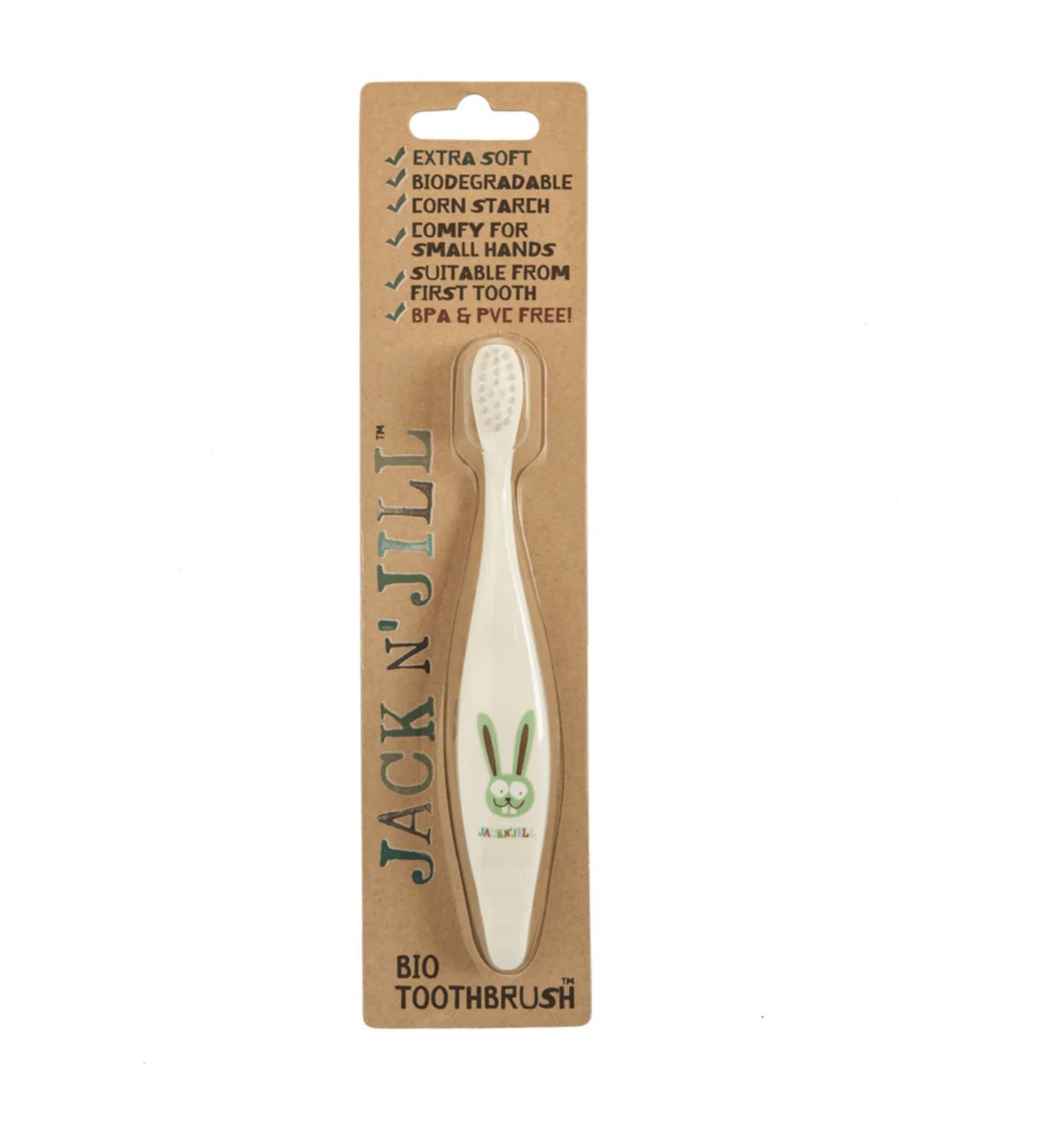 Jack N' Jille bio toothbrush packaging on a white background