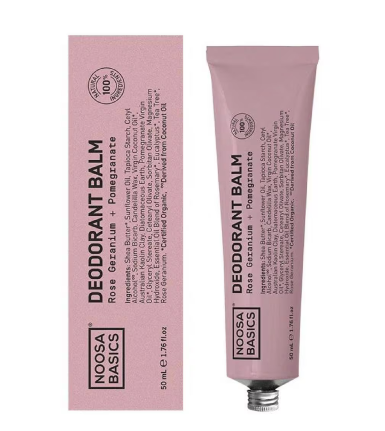 NOOSA BASICS Deodorant Balm | Rose Geranium + Pomegranate