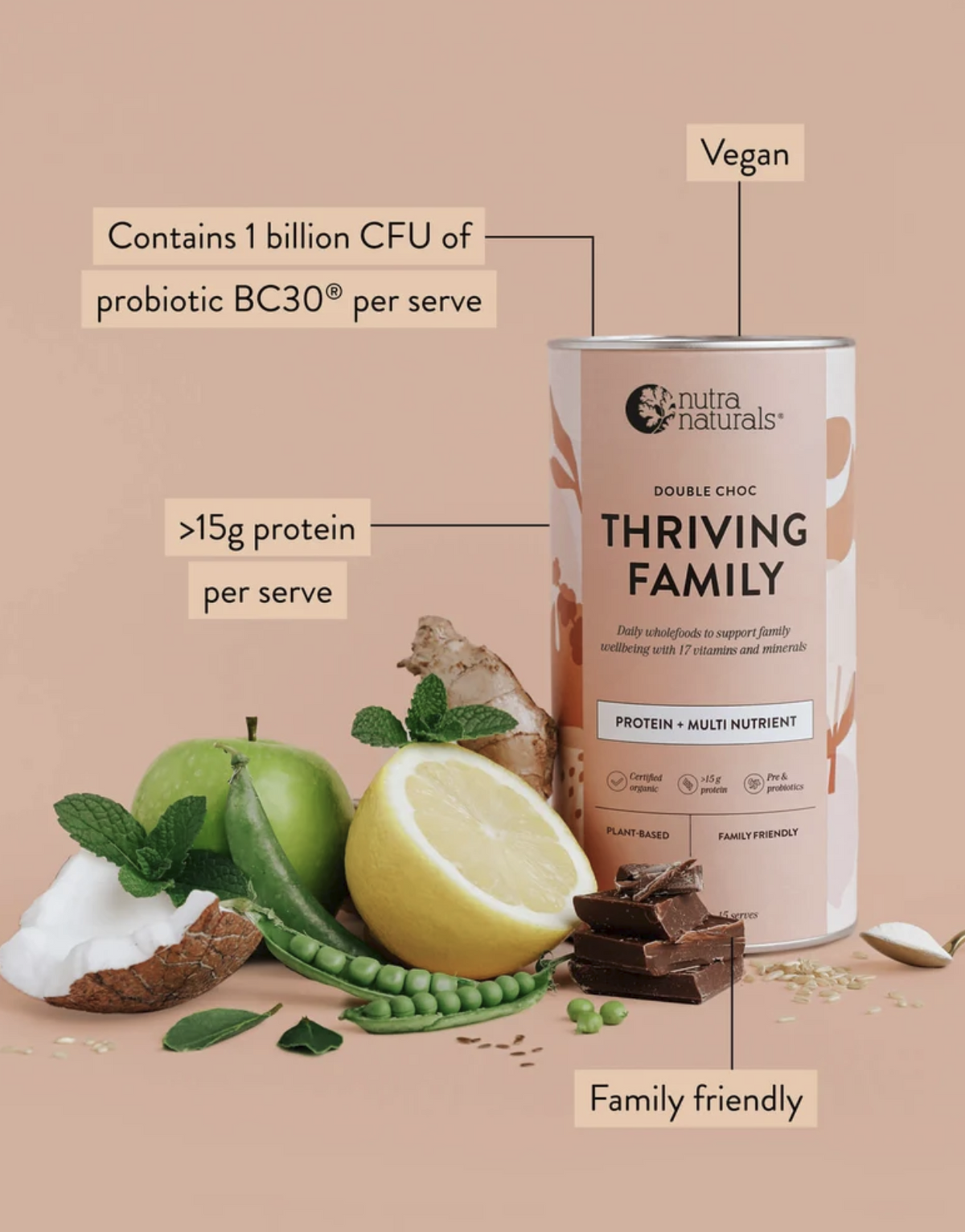 NUTRA NATURALS Thriving Family | Double Choc