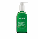 Weleda makeup removal cleansing oil bottle on a white background
