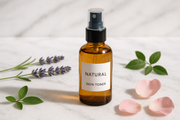 natural skin toner in a glass bottle