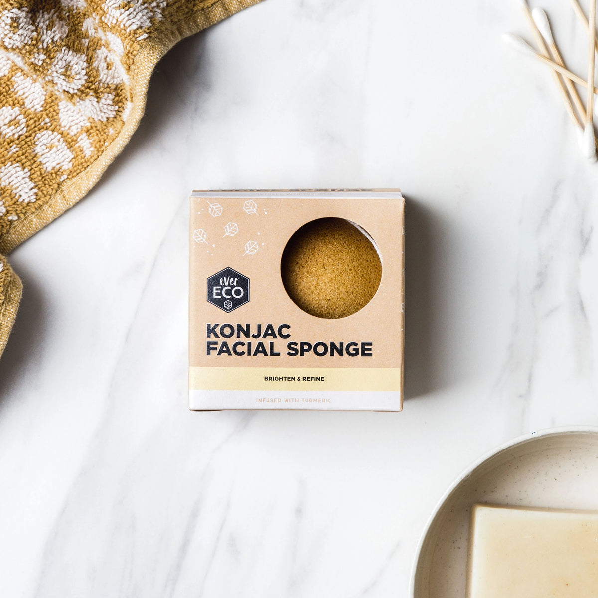 Ever Eco Konjac Facial Sponge - Brighten & Refine - Lavender Living